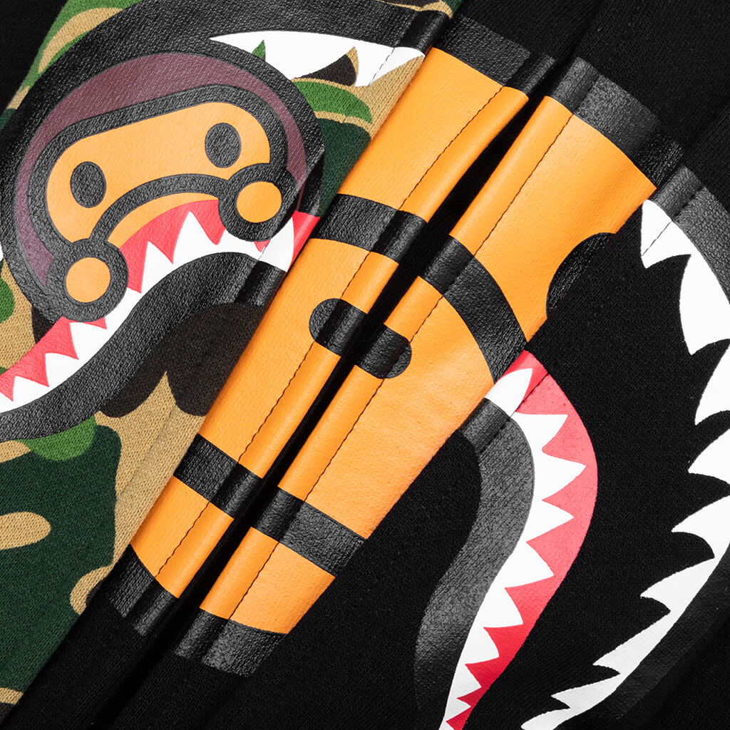 Kids Milo Shark Zip Double Hoodie Black