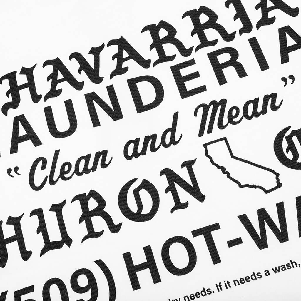 Laundromat S S Buffalo Pocket Tee White