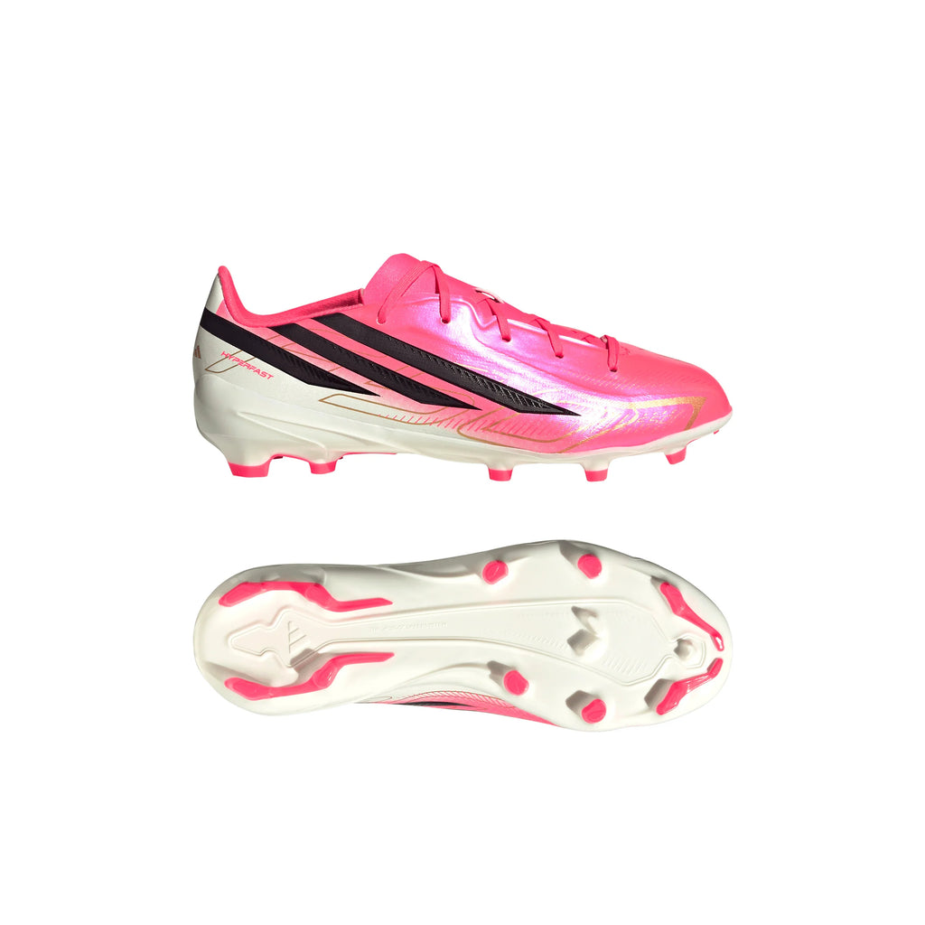 adidas F50 Hyperfast League Firm Ground Youth Soccer Cleats Turquesa Black Gold
