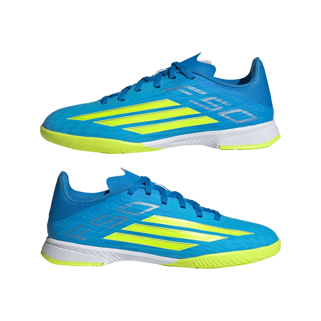 adidas F50 League IN Indoor Youth Soccer Shoes Blue Yellow Aqua
