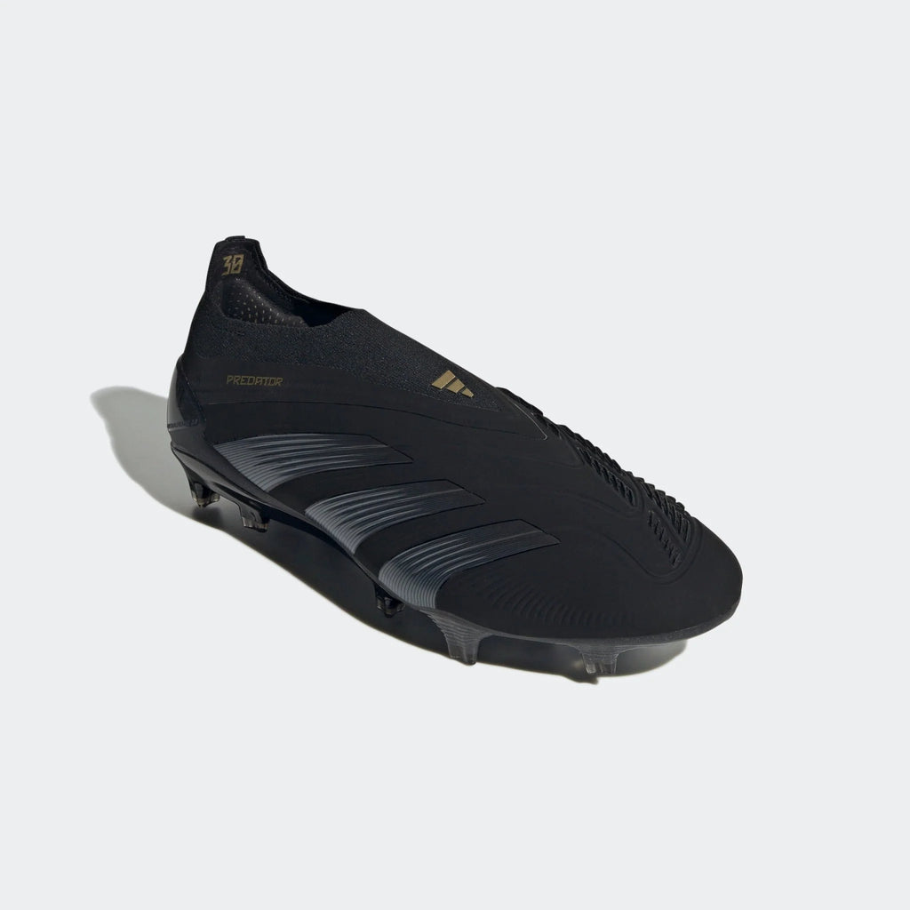 adidas Predator Elite Laceless FG Laceless Firm Ground Soccer Cleats Black Carbon Gold Metallic