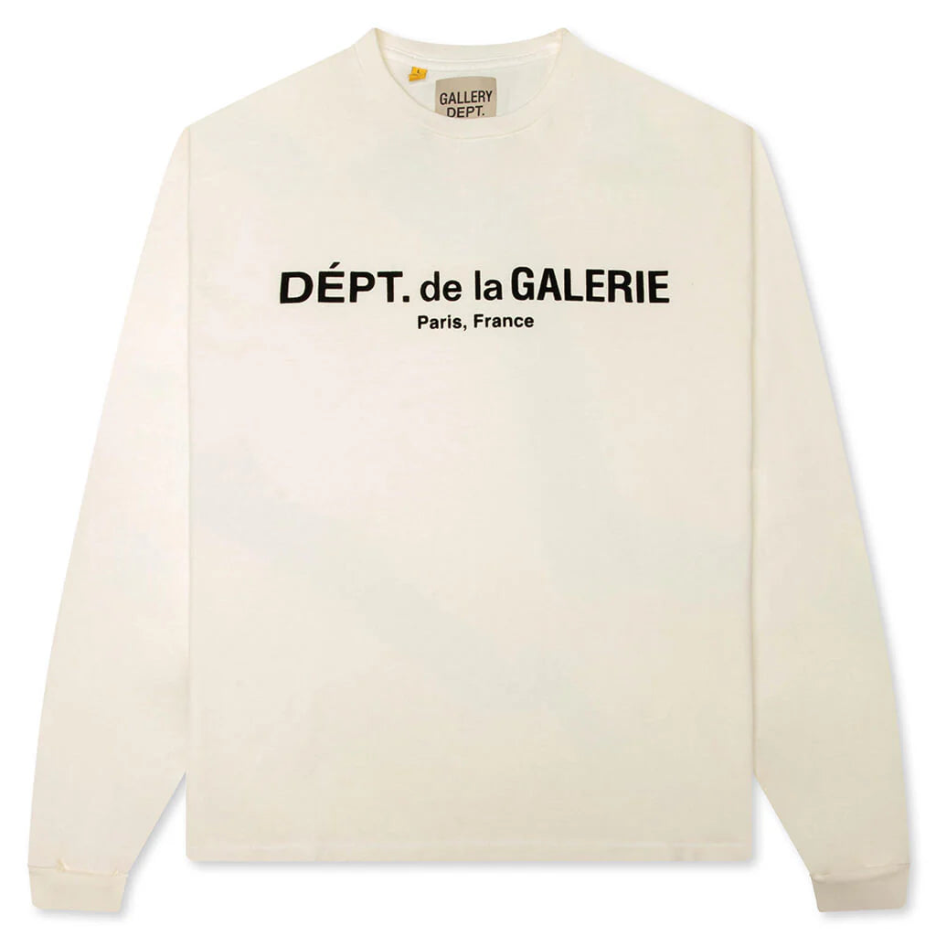 French Logo Lux L S Tee Cream