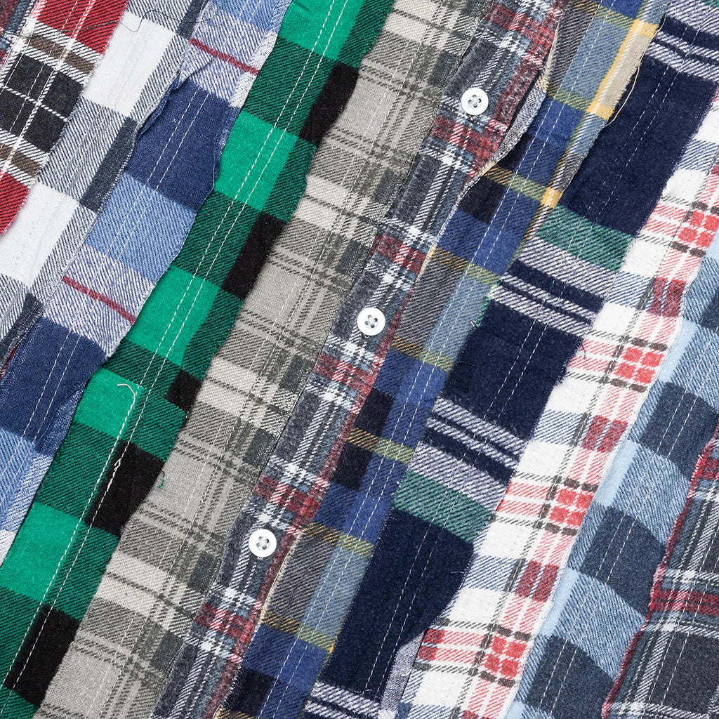 Ribbon Wide Flannel Shirt Assorted