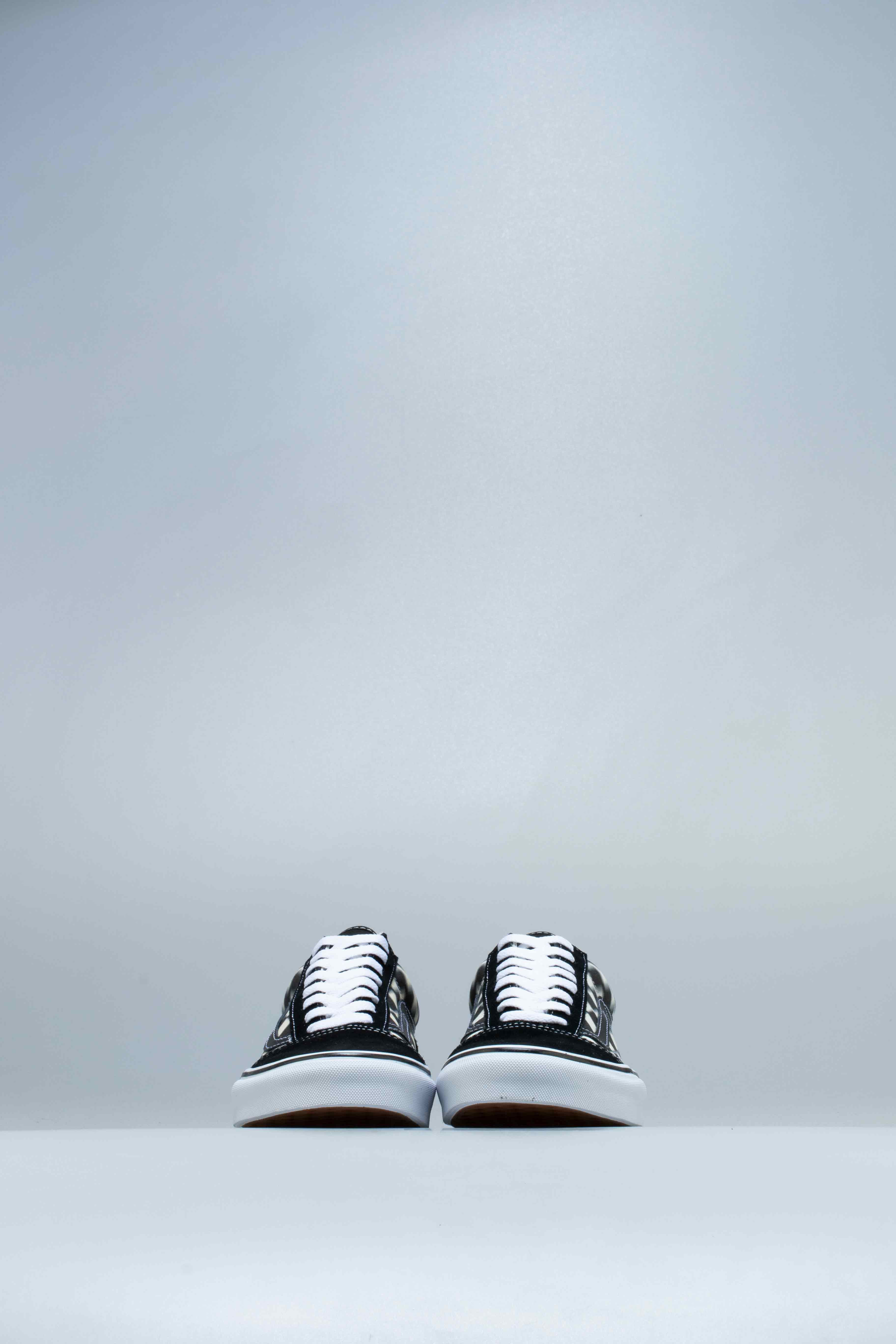 Old Skool Blur Check Mens Shoe Black Classic White