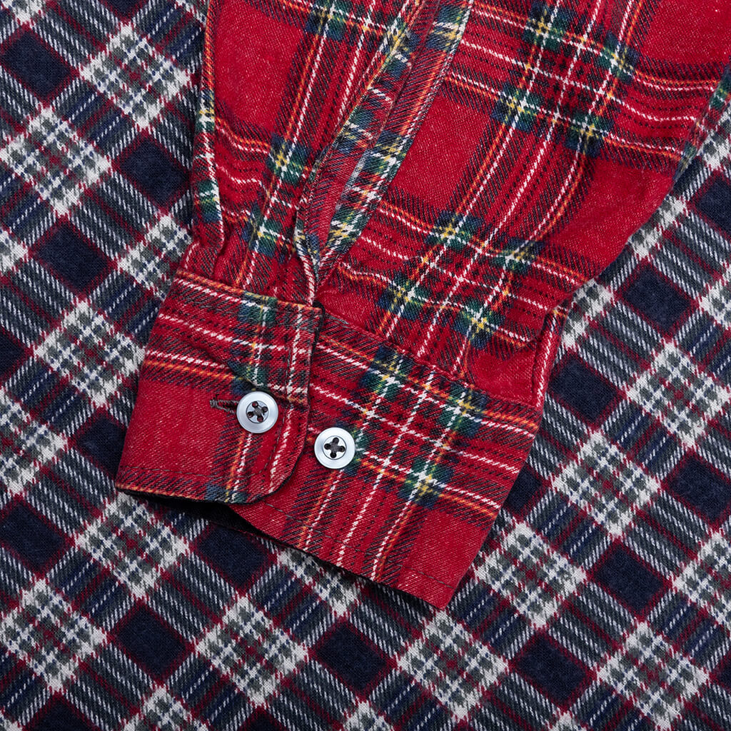 Ribbon Wide Flannel Shirt Assorted