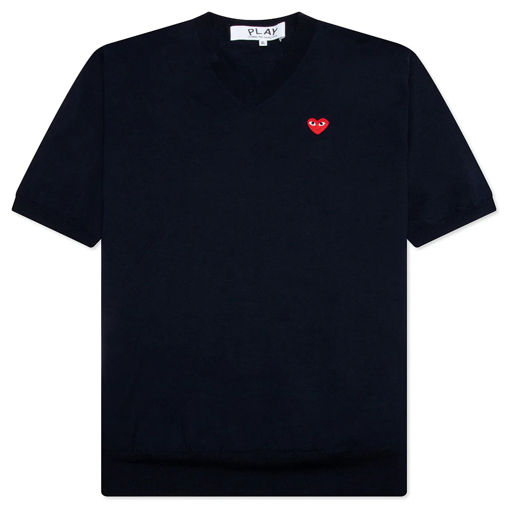 Red Emblem S S V Neck Sweater Navy