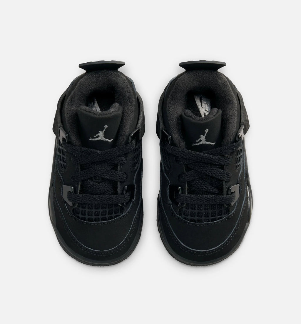 Air Jordan 4 Retro Black Cat Infant Toddler Lifestyle Shoe Black Black Light Graphite