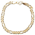 Figaro Bracelet Thick Gold 925 Sterling Silver 9K Gold