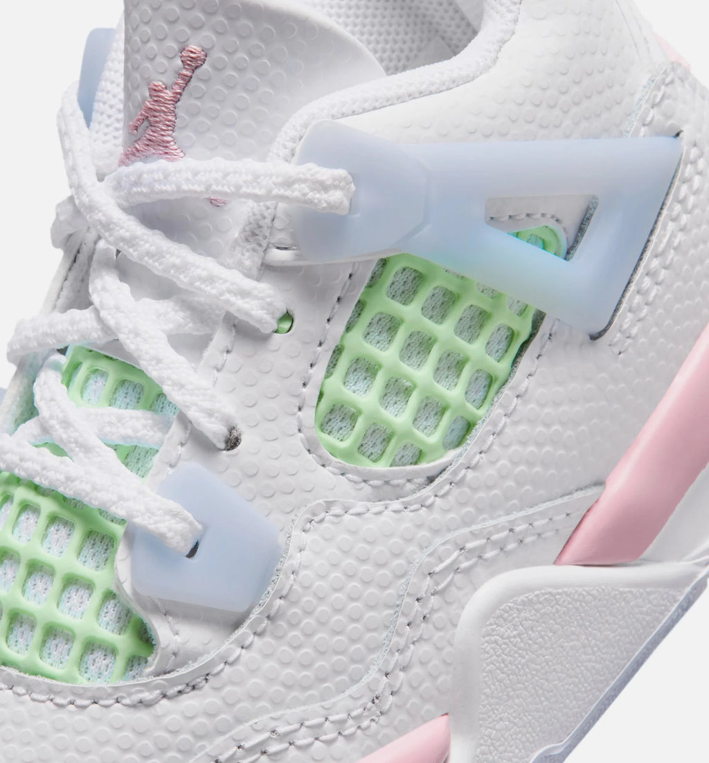Air Jordan 4 Retro Medium Soft Pink Infant Toddler Lifestyle Shoe White Medium Soft Pink Half Blue Vapor