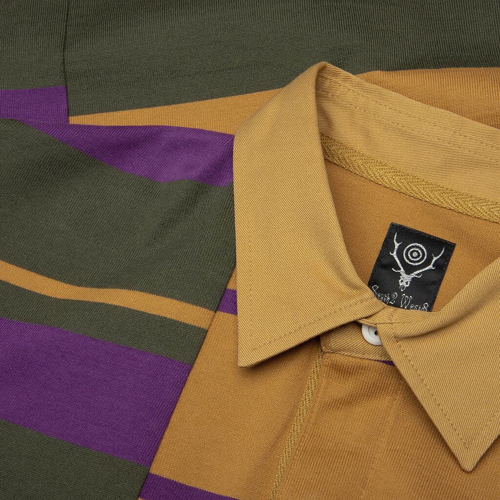 Rugger L S Polo Shirt Crazy Pattern Square