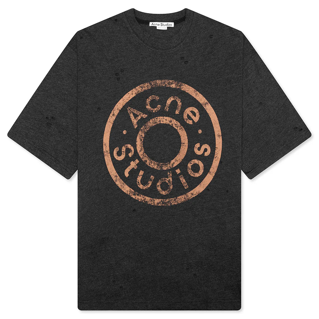 Logo T Shirt Relaxed Fit Black Melange