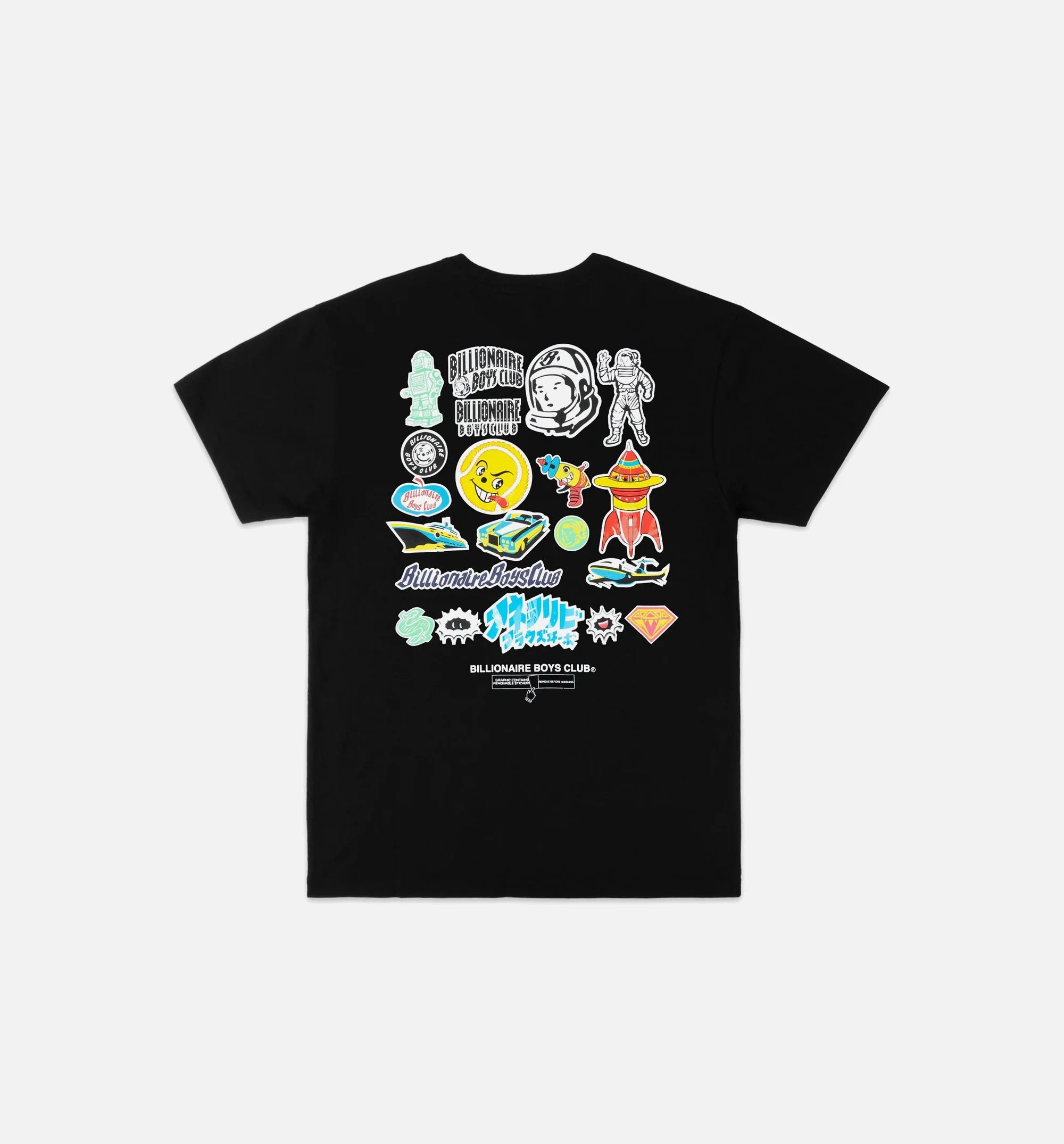 BB Stickered Mens Short Sleeve Shirt Black