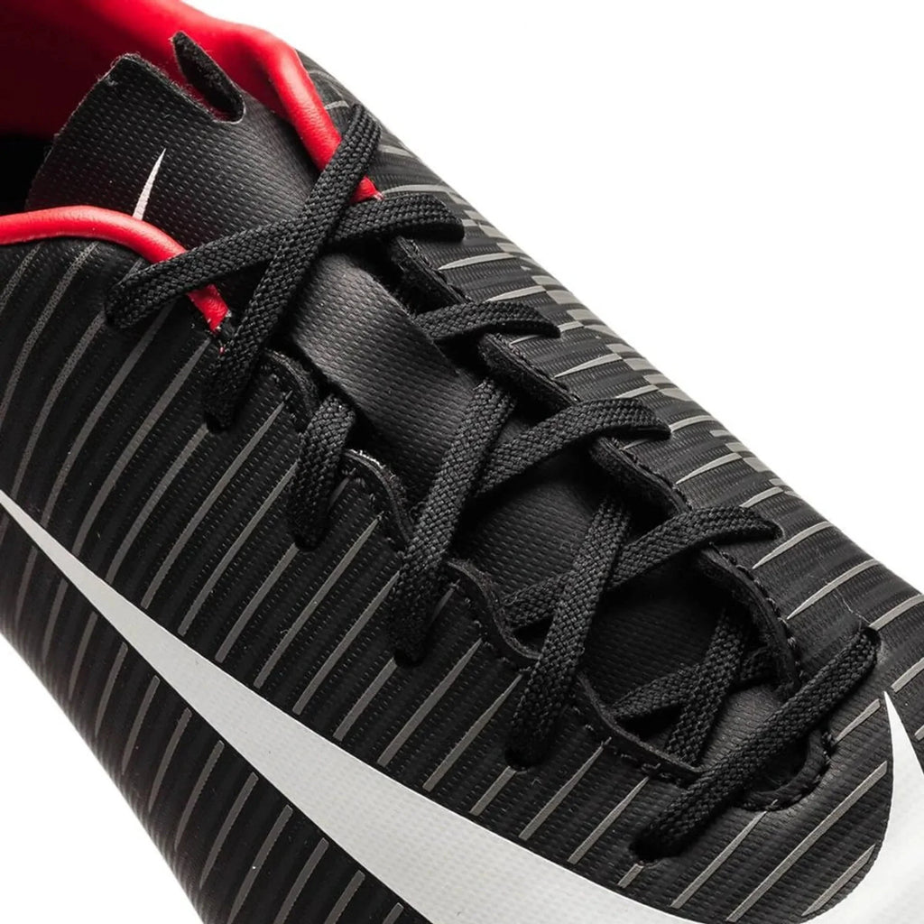 Nike Jr MercurialX Vapor XI IC Indoor Soccer Shoes Black White Grey Red