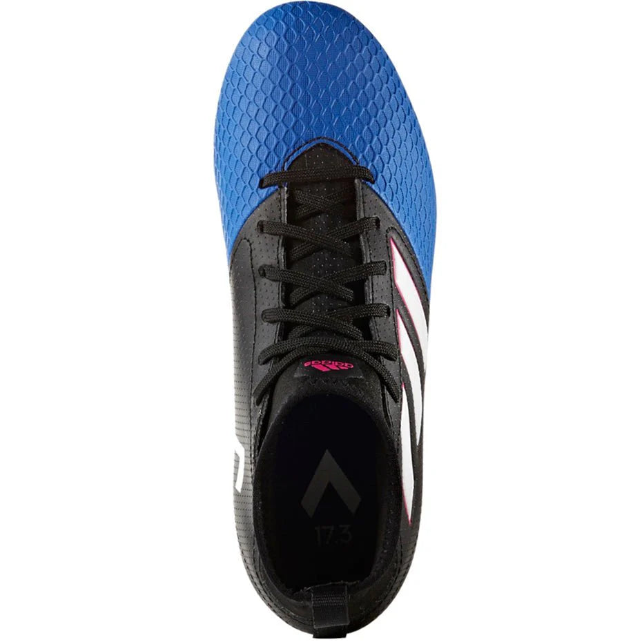 adidas ACE 173 FG J Youth Firm Ground Soccer Cleats Black White Blue