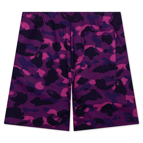 Color Camo Shark Sweat Shorts Purple
