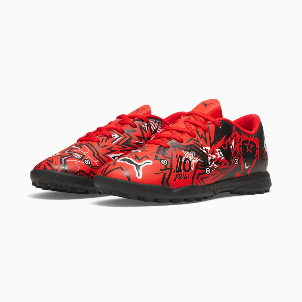PUMA x Christian Pulsic ULTRA Play TT JR Turf Youth Soccer Cleats Red Black White