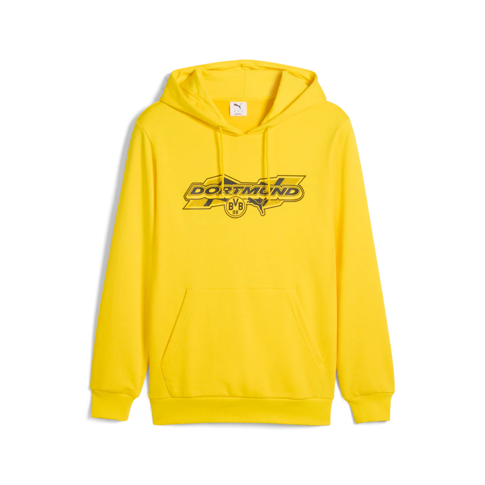 PUMA Borussia Dortmund Ftbl Culture Mens Soccer Hoodie Yellow Black