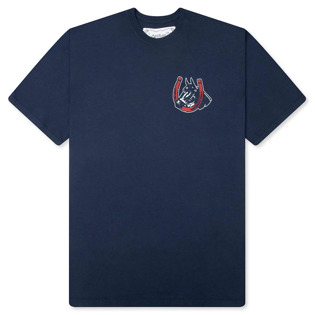 Valley Riders T Shirt Sun Faded Washed Navy