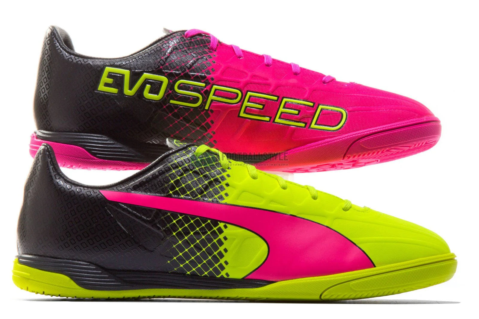 PUMA Evospeed 45 Tricks IT Indoor Football Boots Pink Glo Safety Yellow