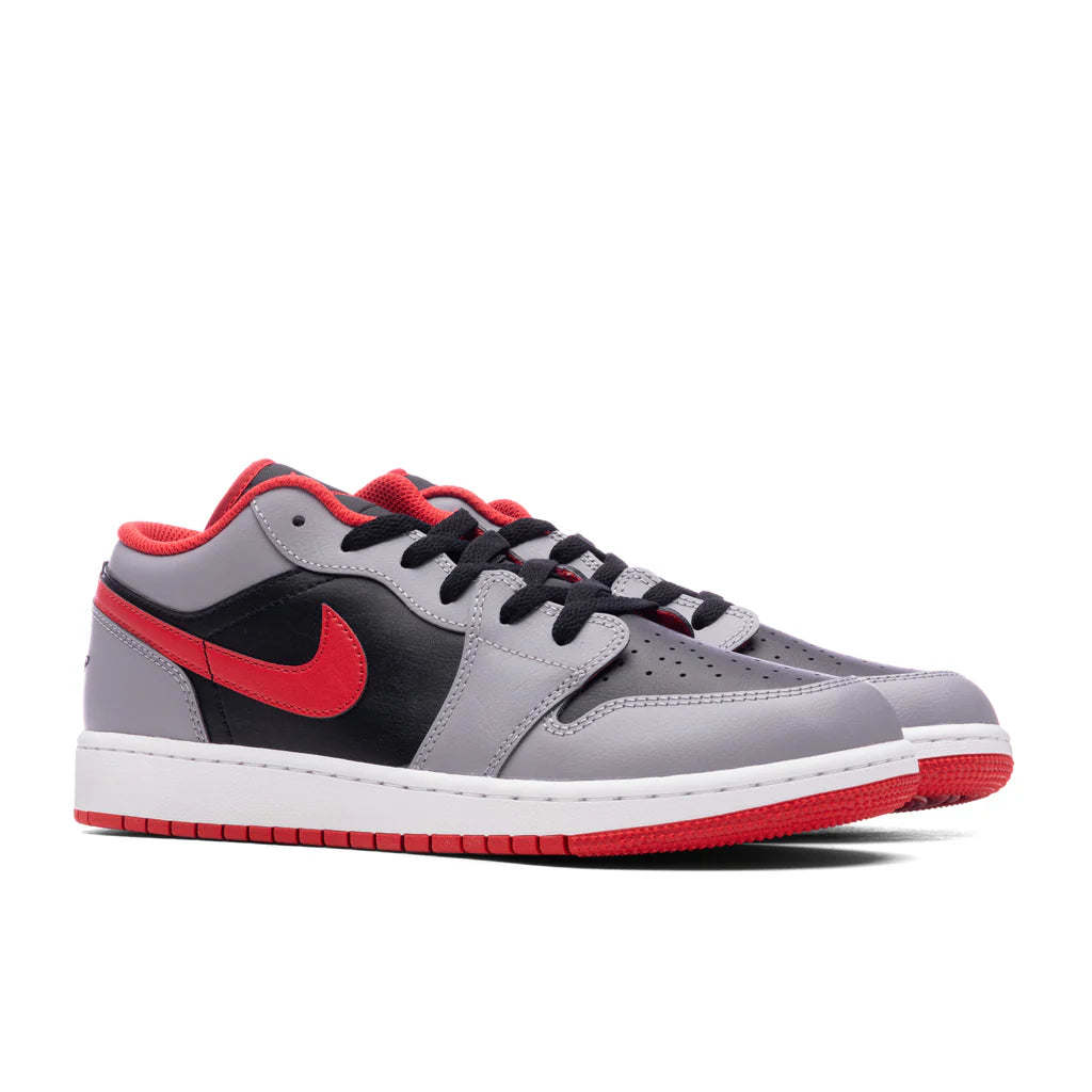 Air Jordan 1 Low GS Black Fire Red Cement Grey White