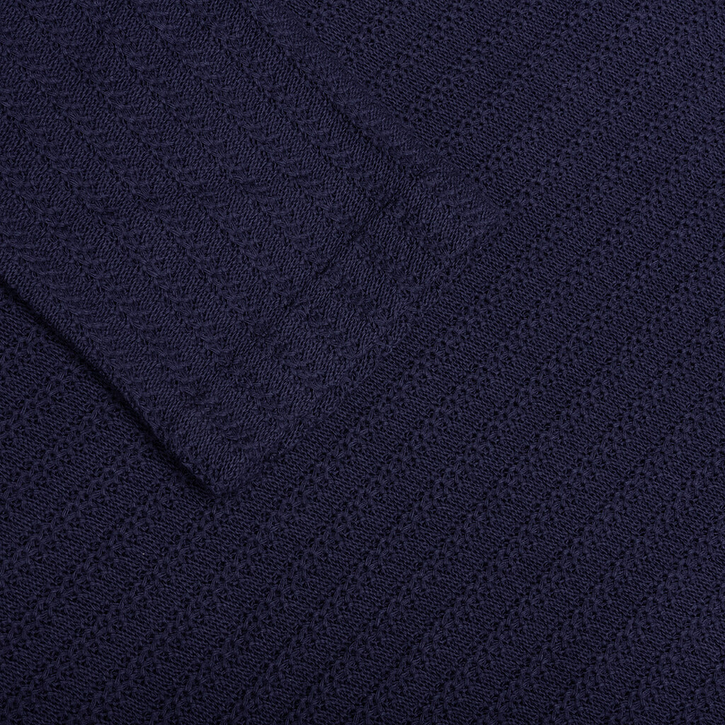 Long Sleeve Knit Polo Navy