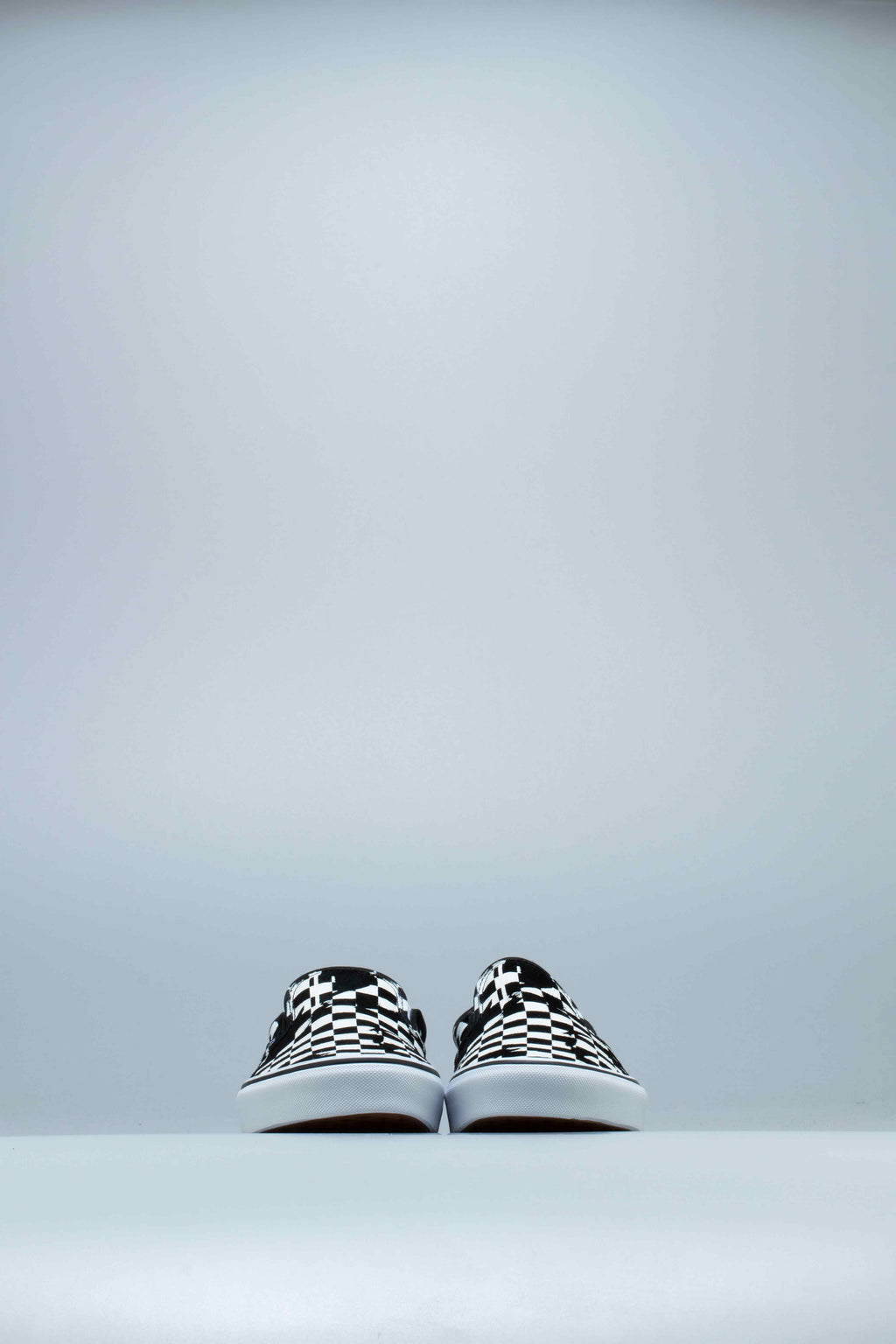 Overprint Check Classic Slip On Mens Shoe Checkerboard Black White
