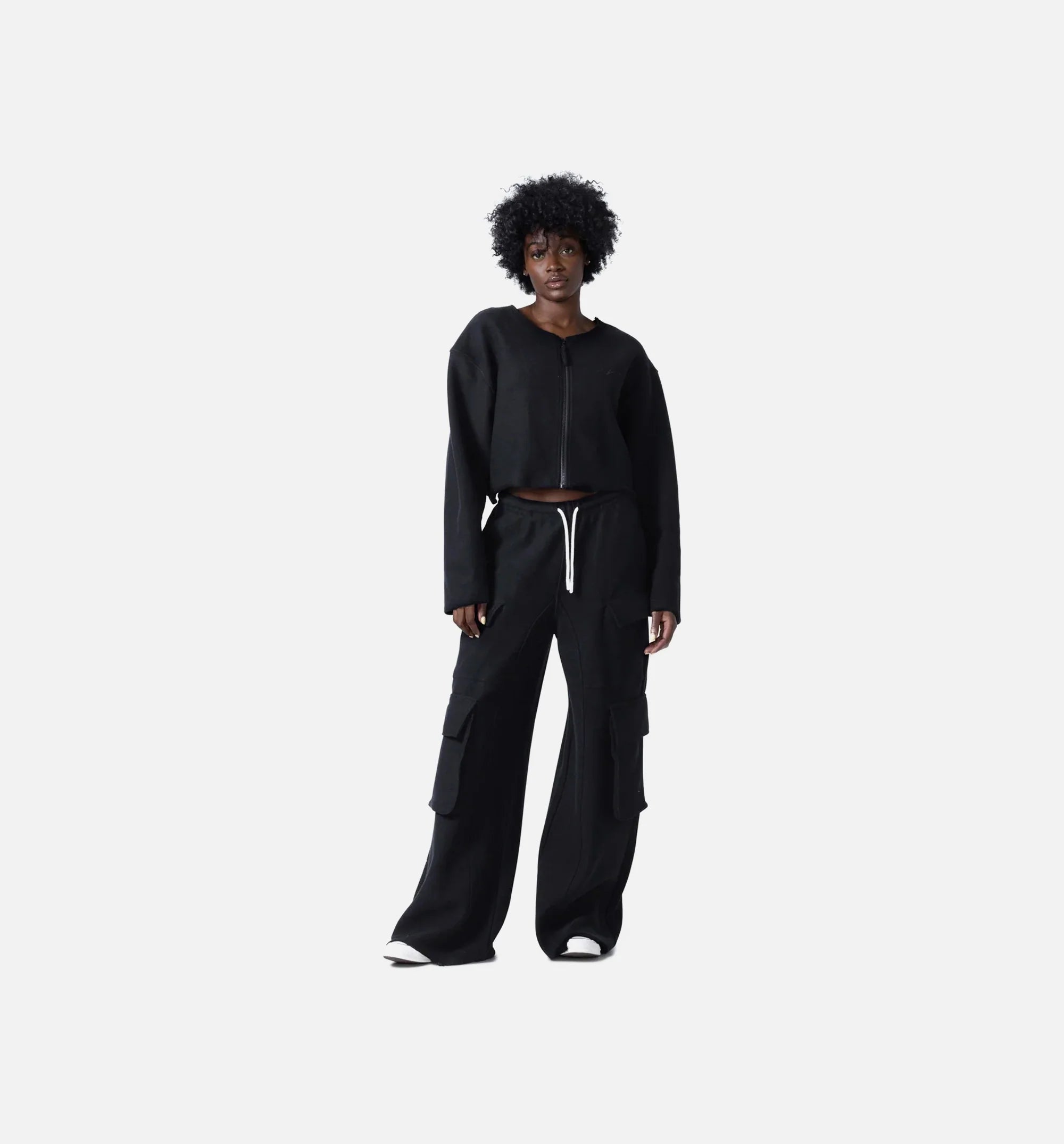 Summer Cargo Womens Sweatpants Black