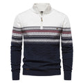 Mens Half Zip Stand Collar Polo Sweater