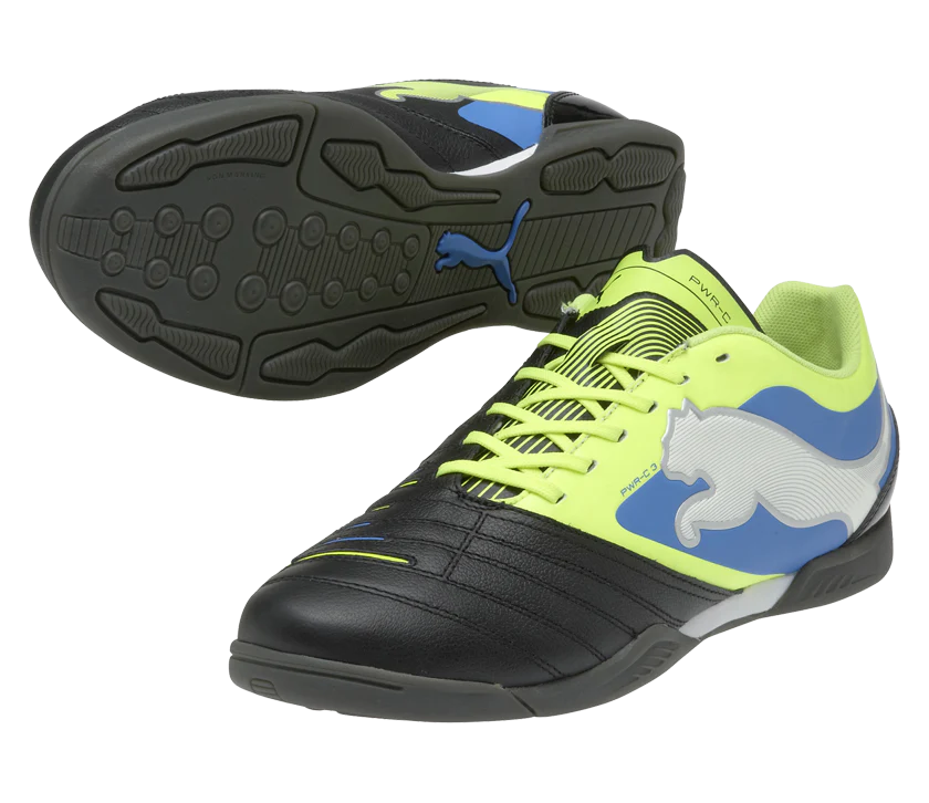 PUMA PowerCat 3 IT Mens Soccer Shoes Black Flourece