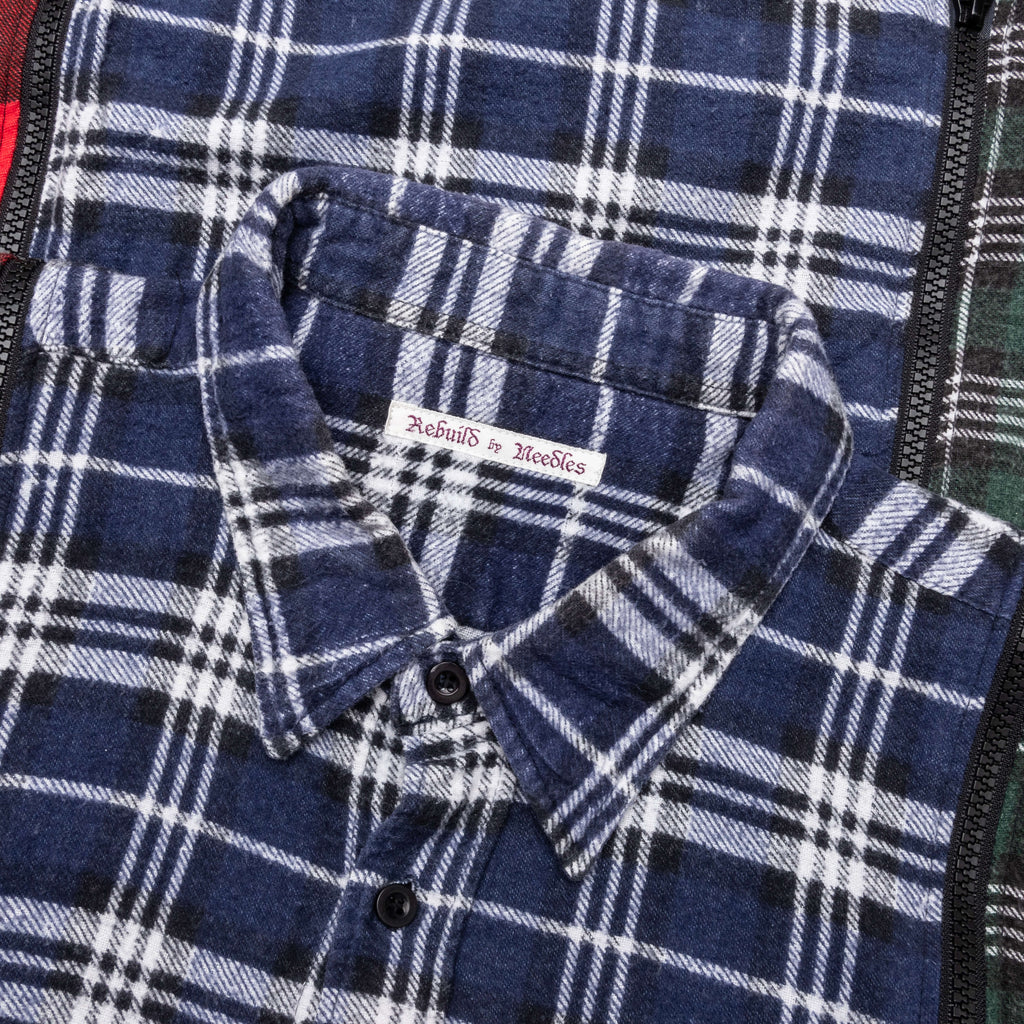 Flannel Shirt 7 Cuts Zipped Wide Shirt Assorted