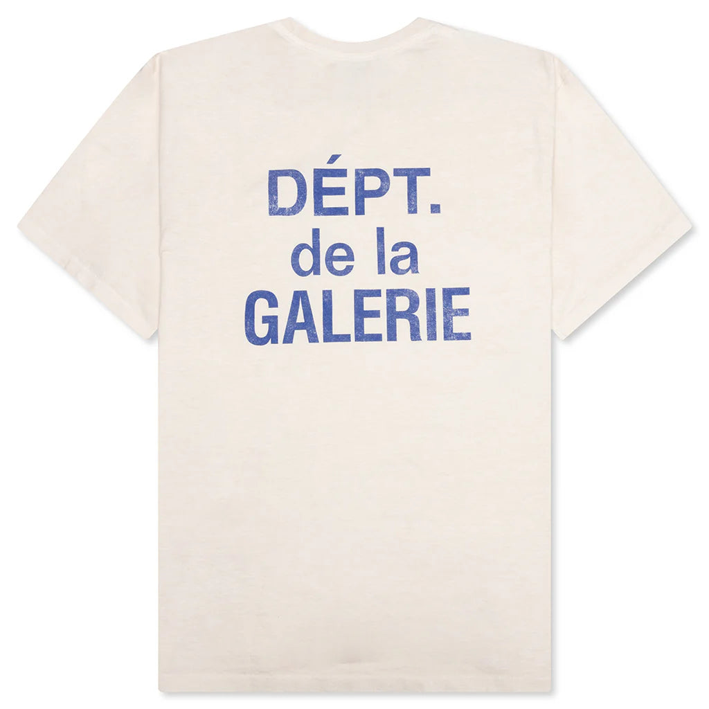 French S S Tee Cream Blue