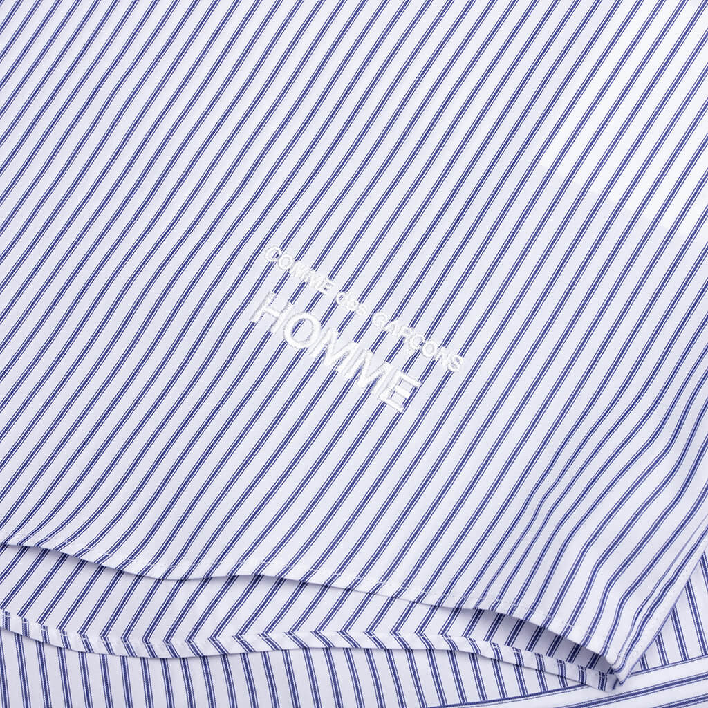 Short Sleeve Logo Shirt Blue White