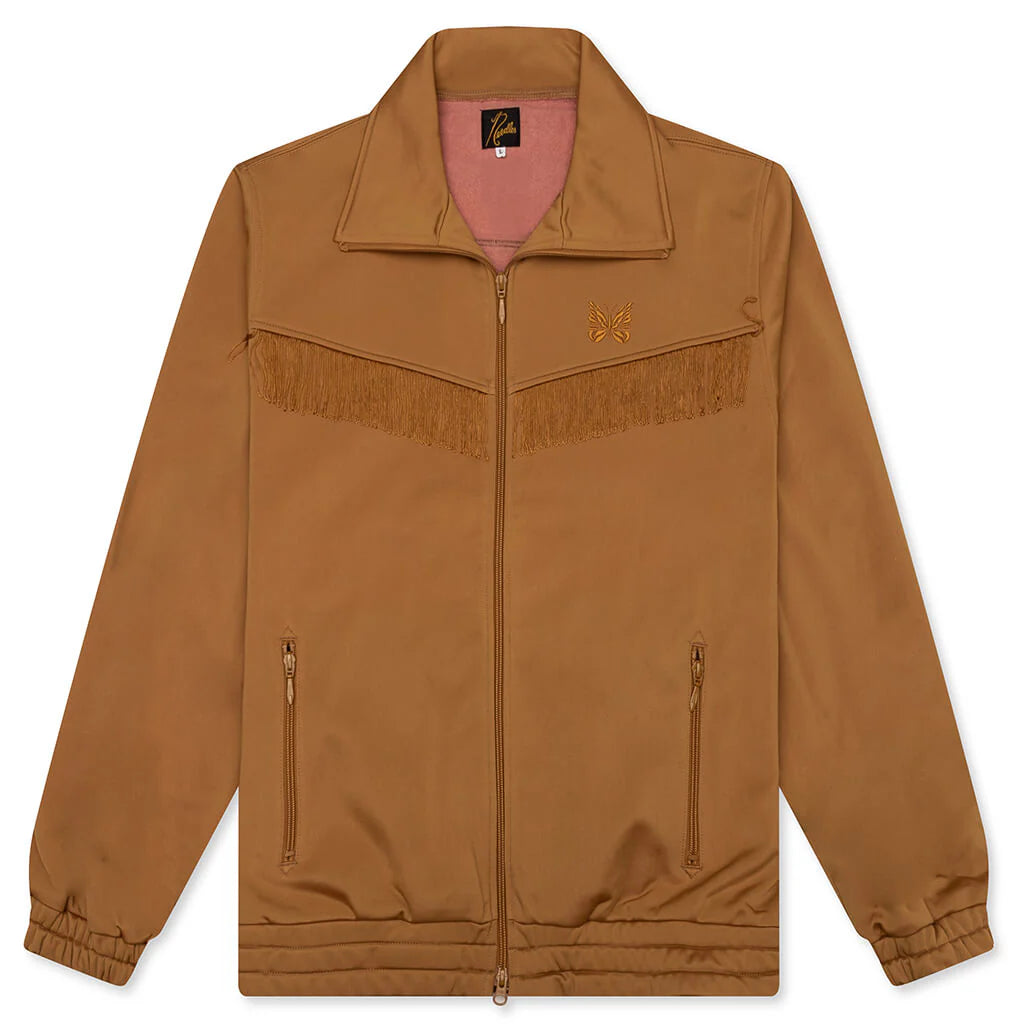 Tricot Jersey Fringe Track Jacket Gold
