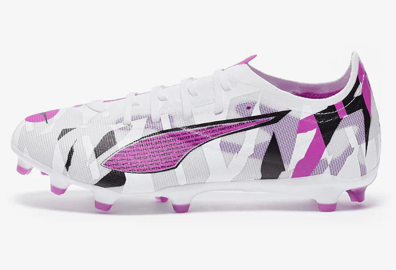 PUMA Ultra 5 Match Forever FG AG Firm Multi Ground Soccer Cleats White Pure Magenta