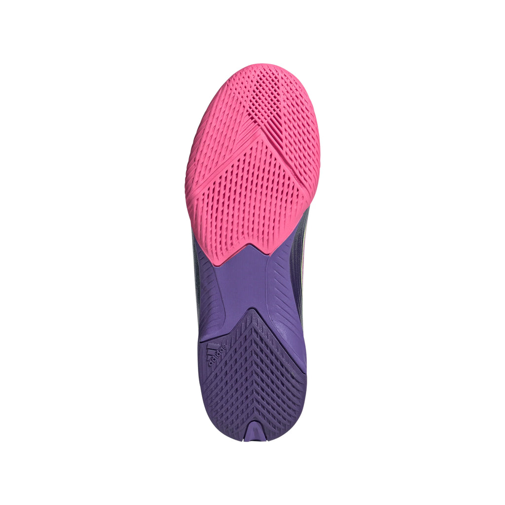 adidas F50 LEAGUE Laceless IN Youth Soccer Shoes Purple White Lemon
