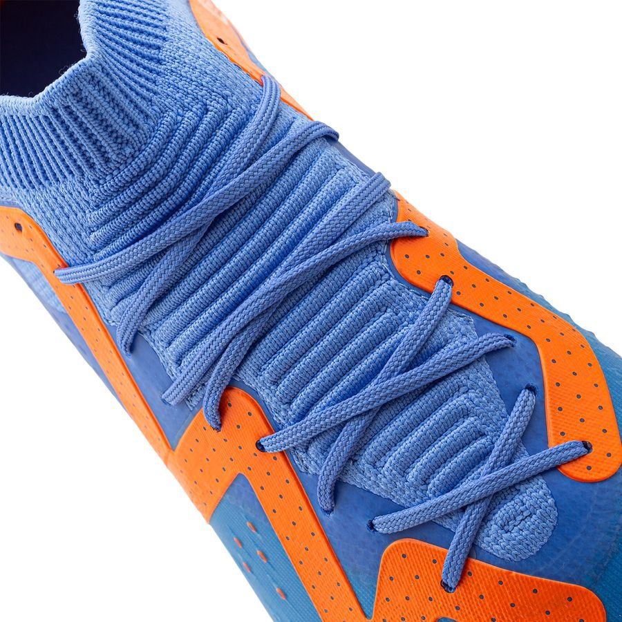PUMA Future Match IT Indoor Soccer Shoes Blue Glimmer White Ultra Orange