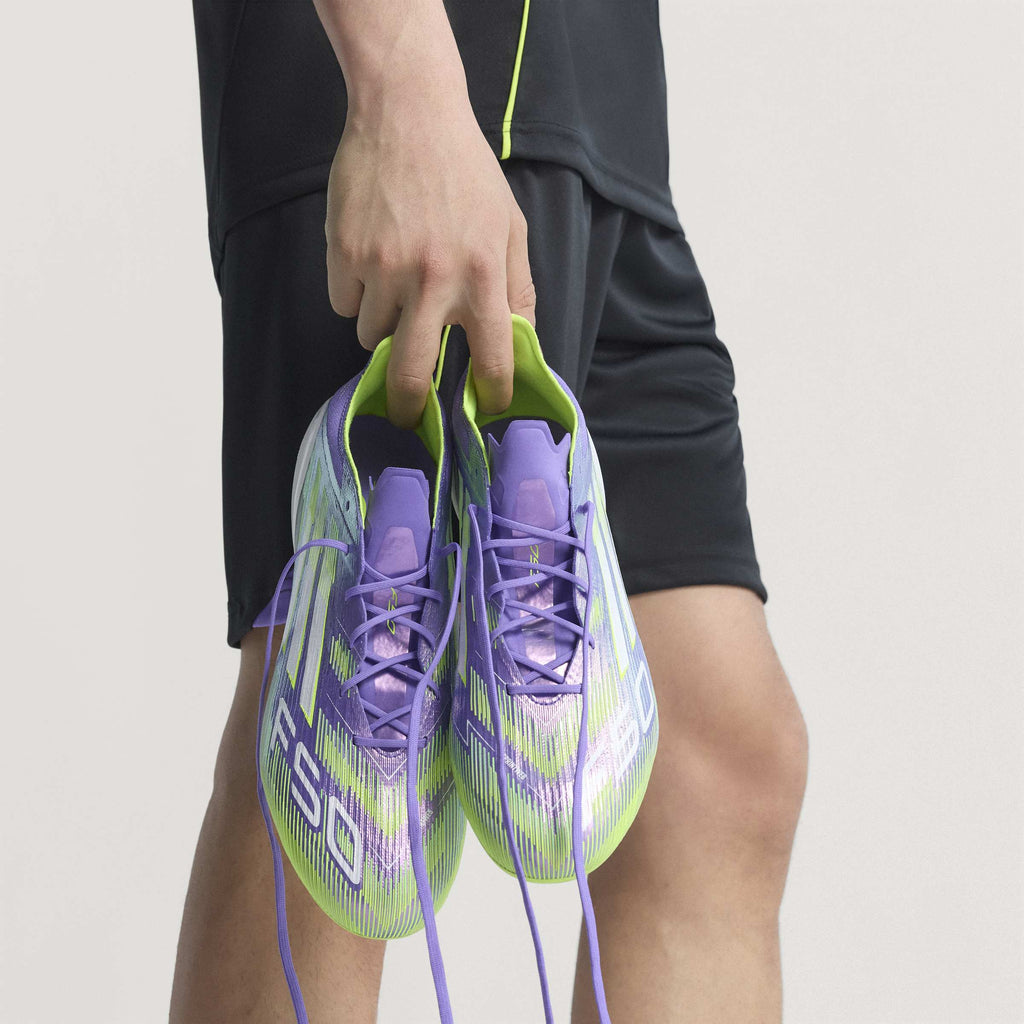 adidas F50 Elite Firm Ground Soccer Cleats Purple White Lemon