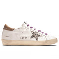 Womens Super Star Sneakers White Beige Brown Leo Brown