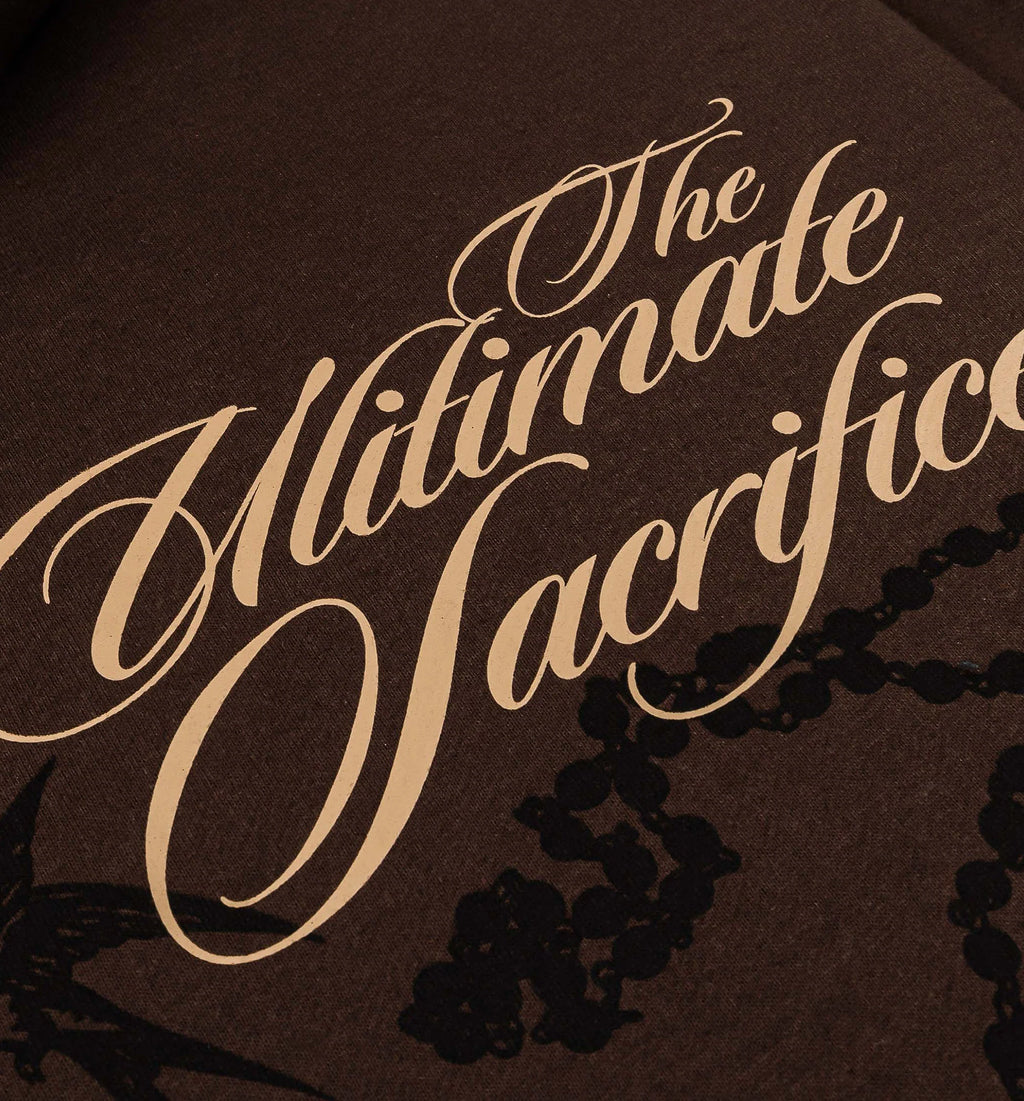 The Ultimate Sacrifice Zip Up Mens Hoodie Brown Black