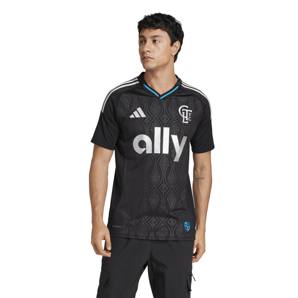 adidas Mens Charlotte FC Away Jersey 25 26 Black