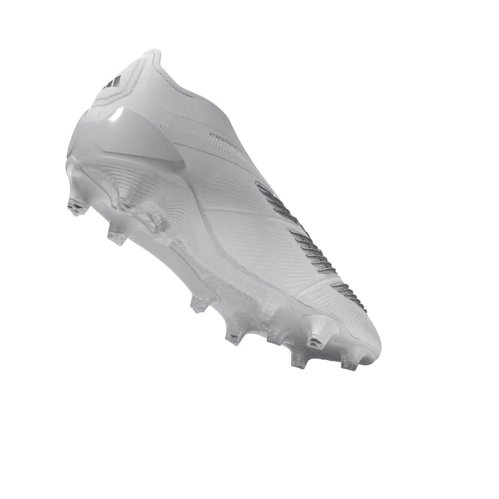 adidas Predator Elite Laceless FG Firm Ground Soccer Cleats White Silver Metallic White