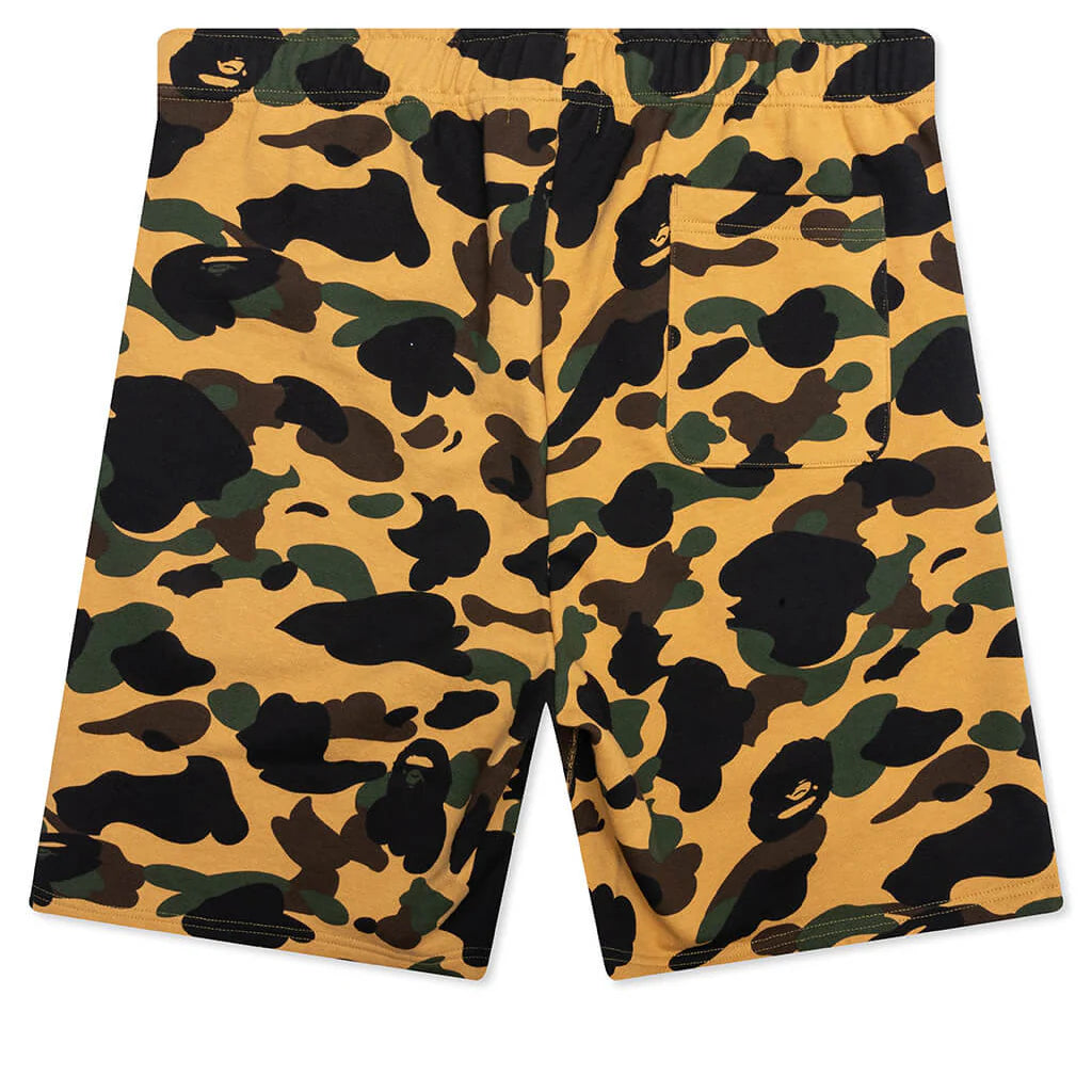 1st Camo Shark Regular Fit Sweat Shorts Yellow