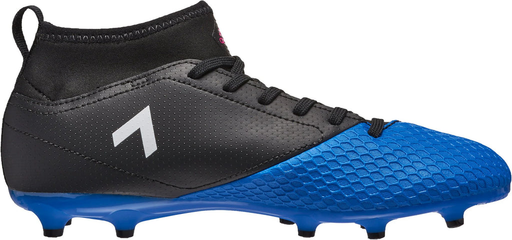 adidas ACE 173 FG J Youth Firm Ground Soccer Cleats Black White Blue