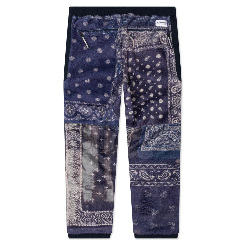 Bandana Pattern Fleece Pants Navy