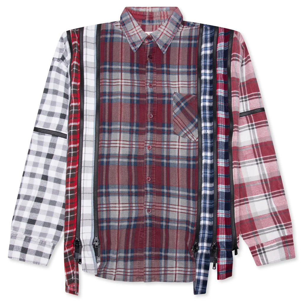 7 Cuts Zipped Wide Shirt Assorted