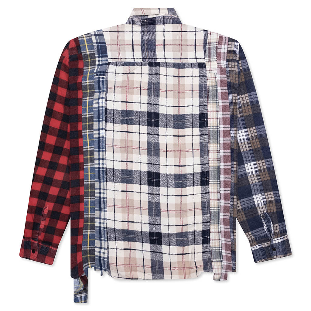 7 Cuts Wide Flannel Shirt Assorted