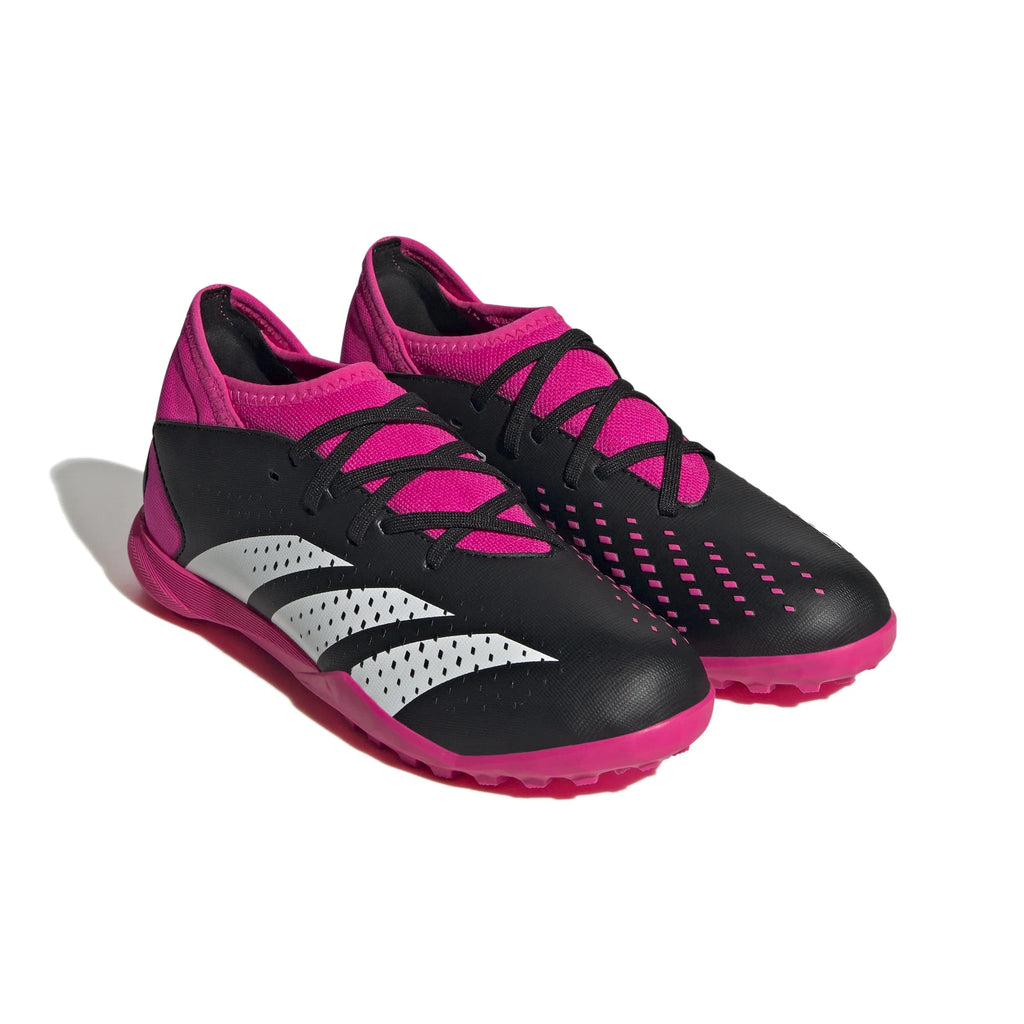 adidas Predator Accuracy3 TF Youth Turf Soccer Cleats Black White Shock Pink