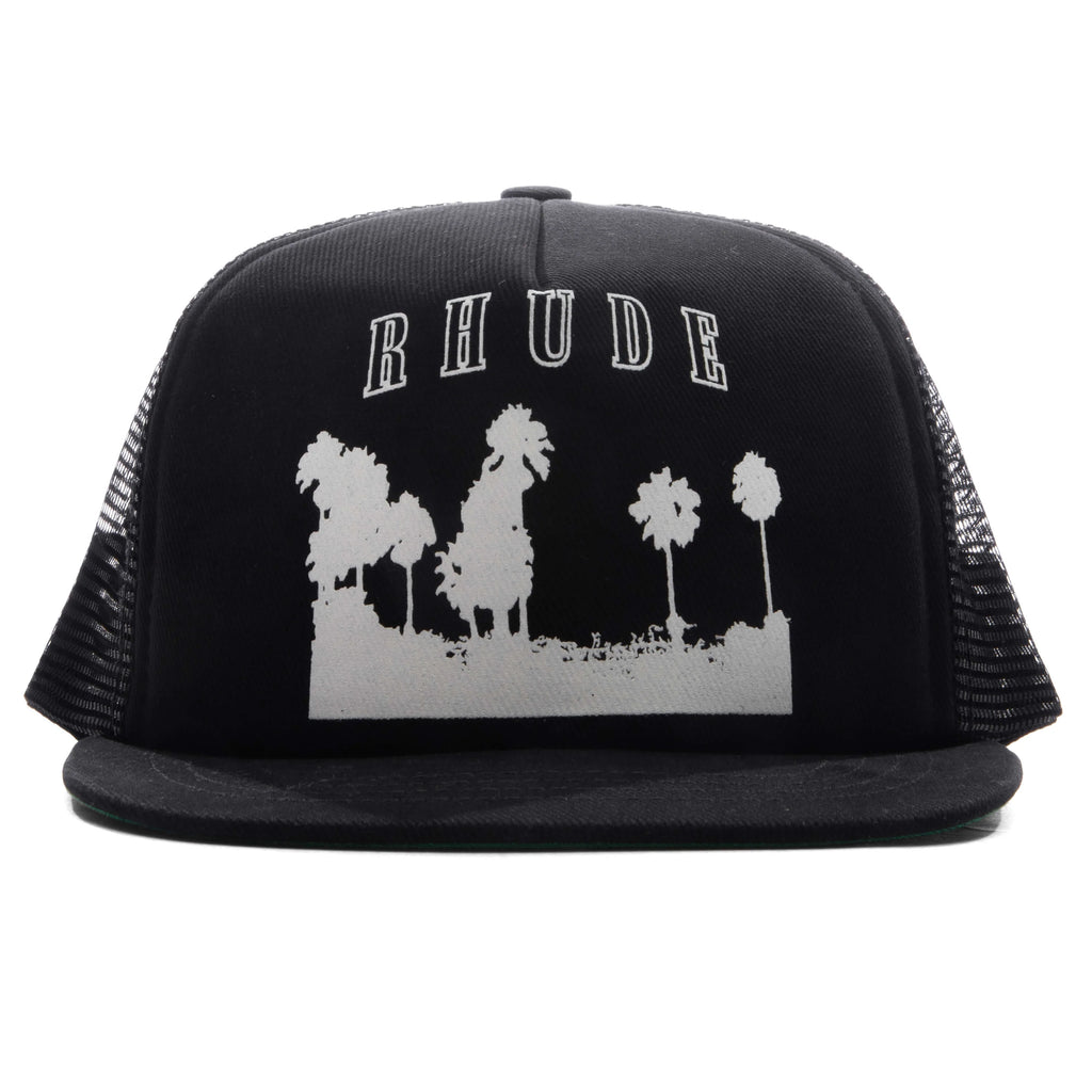 Thousand Palms Trucker Hat Black White