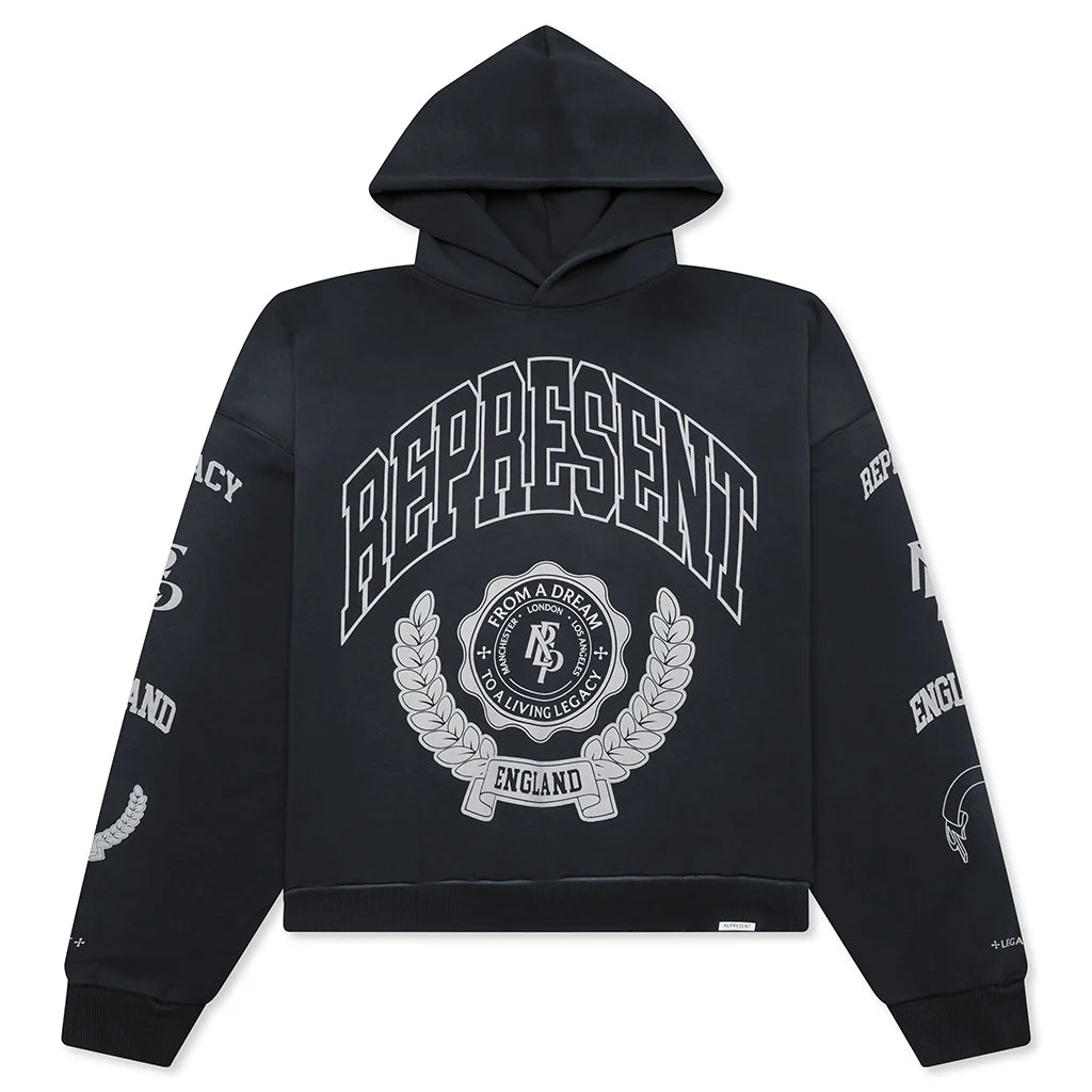 Legacy Crest Hoodie Stained Black
