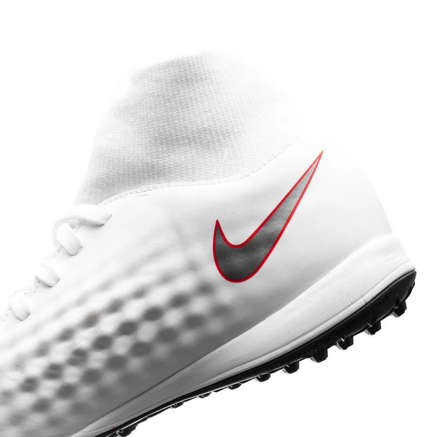 Nike Kids JR ObraX 2 Academy TF Turf Boots White Grey Crimson